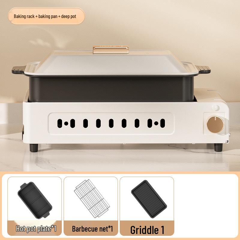 

Электрическая сковорода 3-в-1: Корейский хот-пот, гриль и шабу-шабу Integrated Hot Pot & Grill