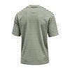 Men's Casual Quick-Dry Short Sleeve Shirt with Round Neck Lightweight Mesh and Striped Design