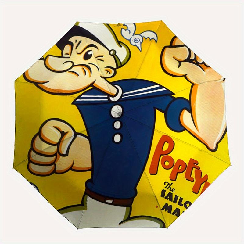 

1pc Popeye Sailor Home Essential Cute Cartoon Umbrella, Portable Folding Umbrella Suitable for All Seasons, Perfect for Travel And Outdoor a0821091