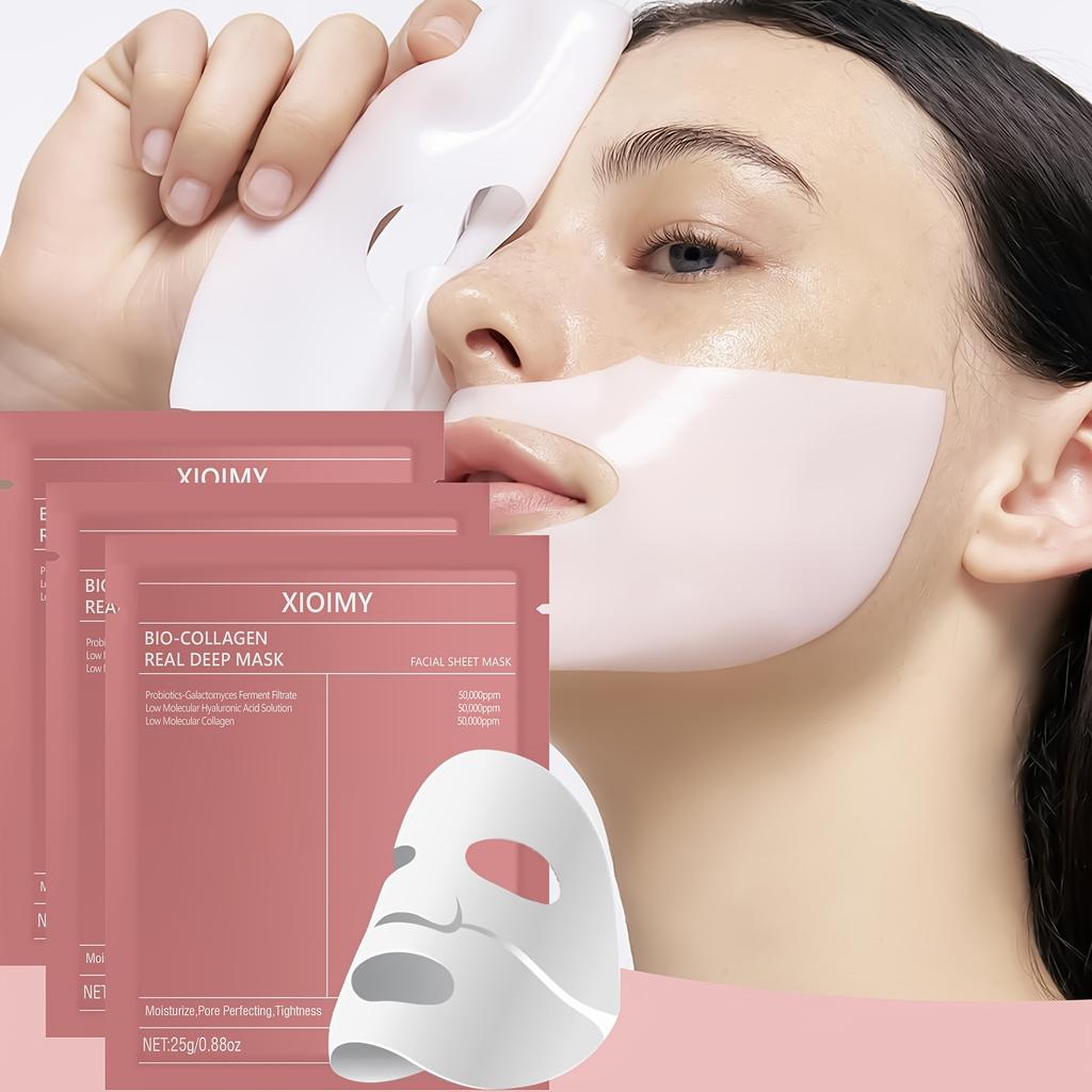 Collagen Deep Moisture Mask - Hydrating Facial Sheet with Collagen & Hyaluronic Acid, Ideal for Dry, Sagging Skin, All Skin Types