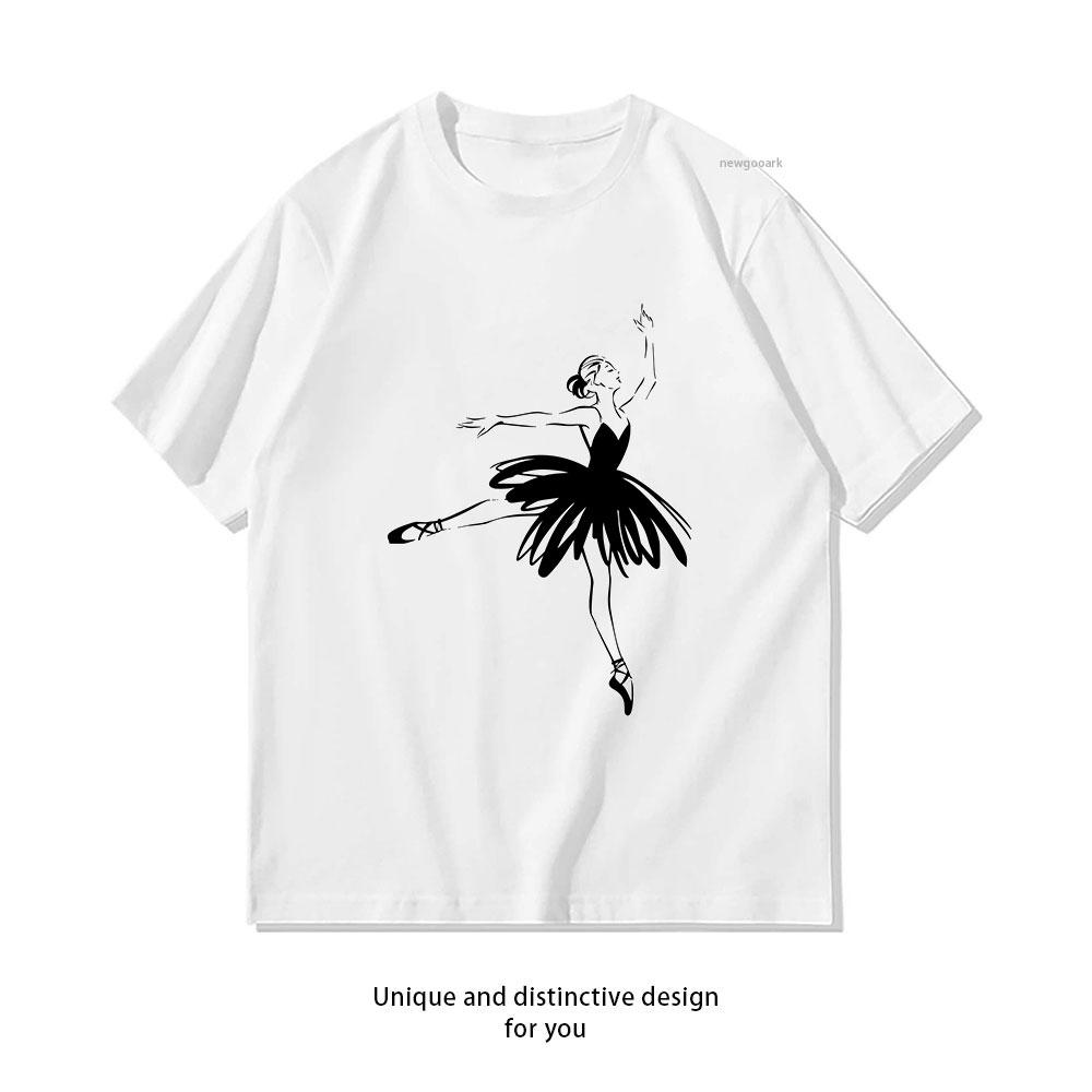 Ballet Dancer hand drawn graphic illustration Women TShirt Women Unisex Casual cotton graphic t shirts Creative streetwear S