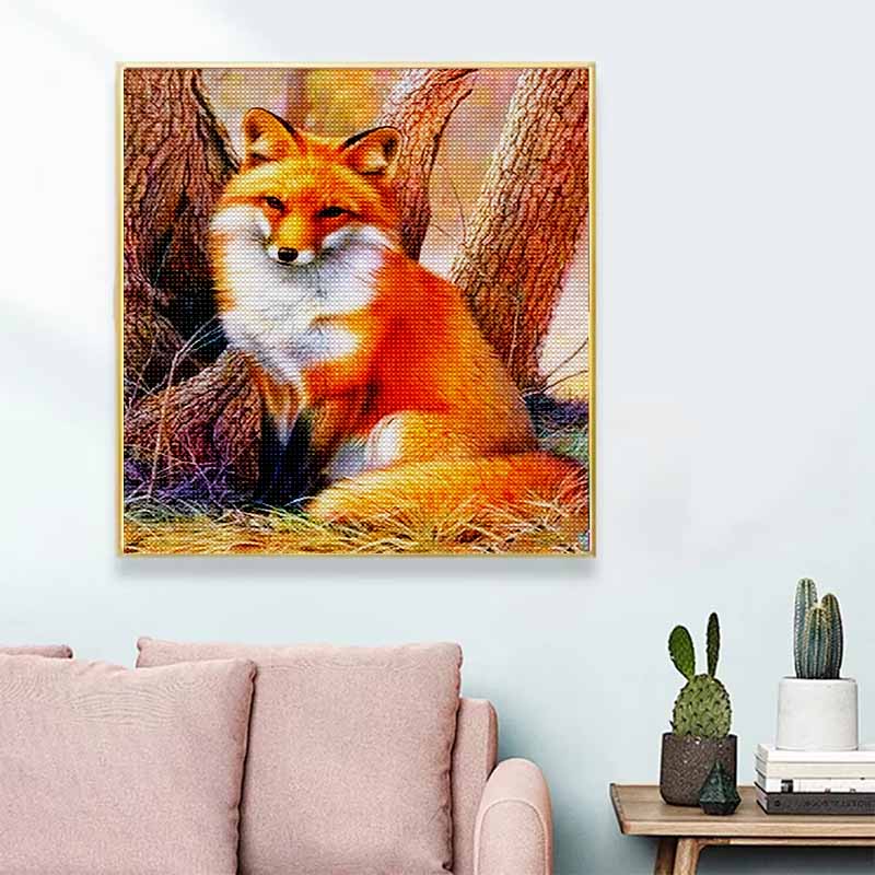 New Arrival 5D DIY Full Circle Diamond Painting "Fox" Embroidery Cross Stitch Home Decor Gift