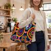 Colorful Printed Tote Bag Casual Large Capacity Shoulder Handbag For Daily Use