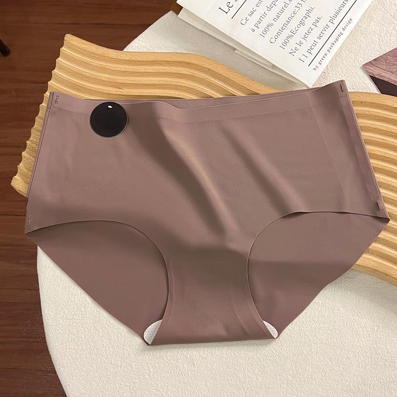Damen Nahtlose Seidenunterwäsche Maulbeere Ohne Abdrücke Ultradünn Sexy Hohe Taille Elastisch Weich Dreieckige Slips M-XL
