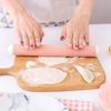 1pc-Rolling pin Household Baking Tool Non Stick Hand Rolling Dumpling Skin Floating Point Bread Exhaust Rod Rolling pin Pink