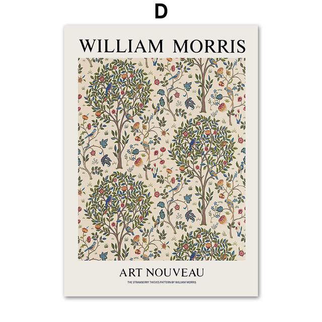 William Morris Colorful Abstract Flowers Wall Art Canvas Painting Nordic Posters And Prints Wall Pictures For Living Room Decor