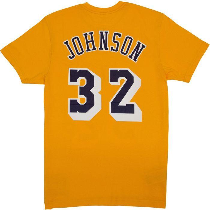 M&N Shirt - Los Angeles Lakers Magic Johnson Yellow