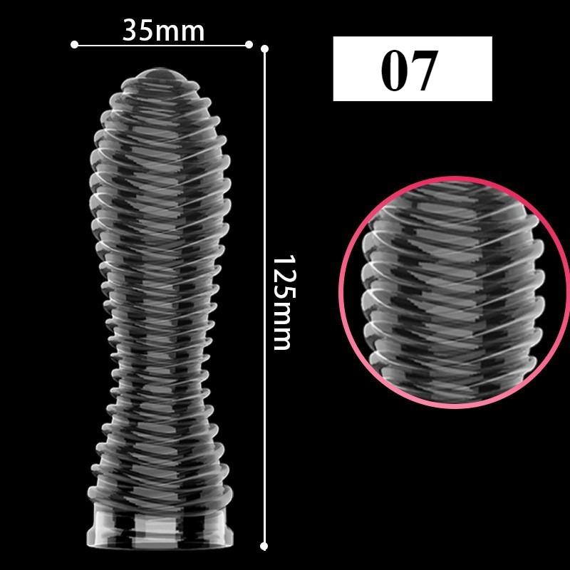 1PCS Transparent Penis Covers Extender Men's Crystal Wolf Tooth Condoms Finger Cock Ring Adult  Sex Toys For Male Longer Lasting