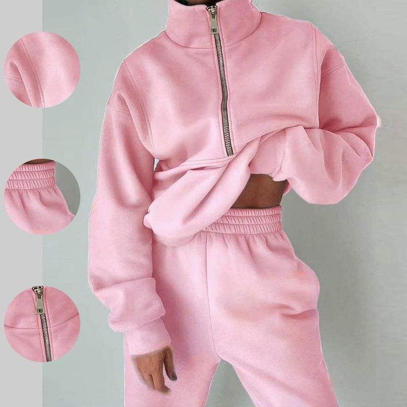 Modischer lässiger Sportanzug Damen Lockerer Pullover Lange Hose Zweiteiliges Set