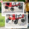 Foldable Dog Stroller, Pet Travel Crate, with Detachable Carrier, Soft Padding, for Mini, Small Dogs - Red