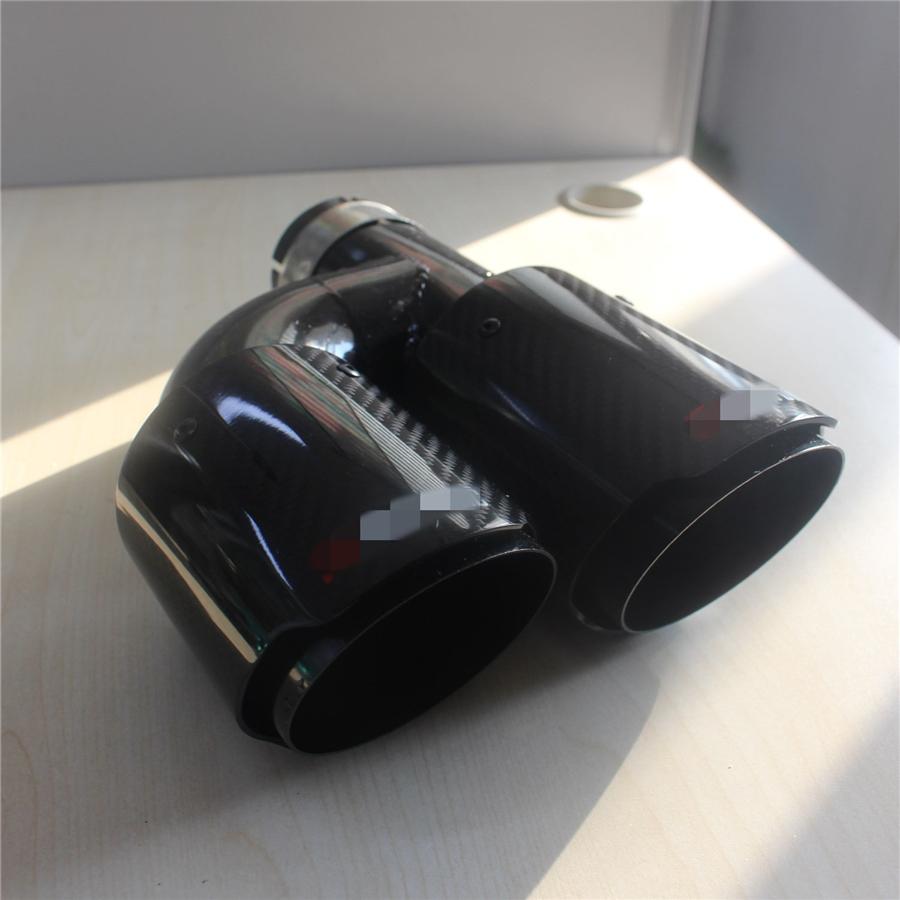 63mm In 89mm Out Real Carbon Dual Exhaust Tip Black