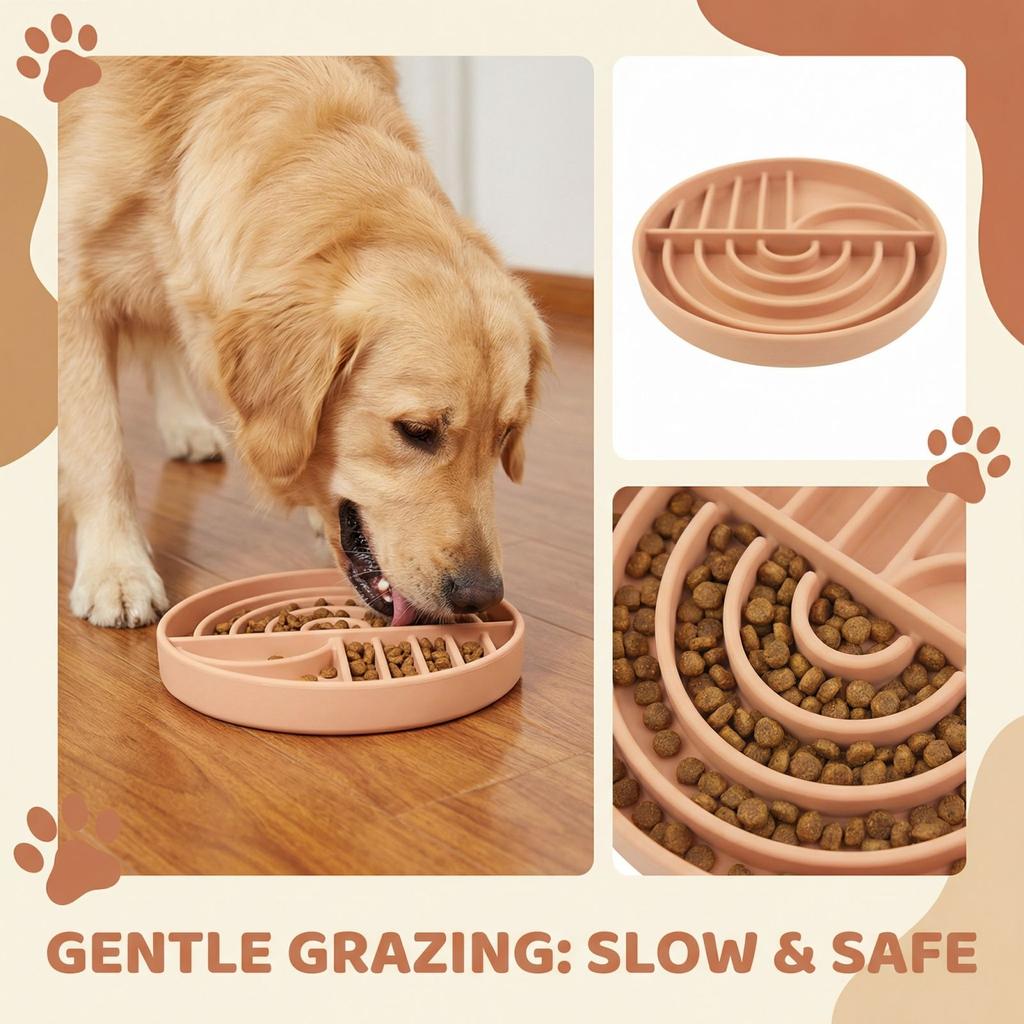 Pet General With Suction Cups Slow  Eating Bowl Feeding Pet Bowl