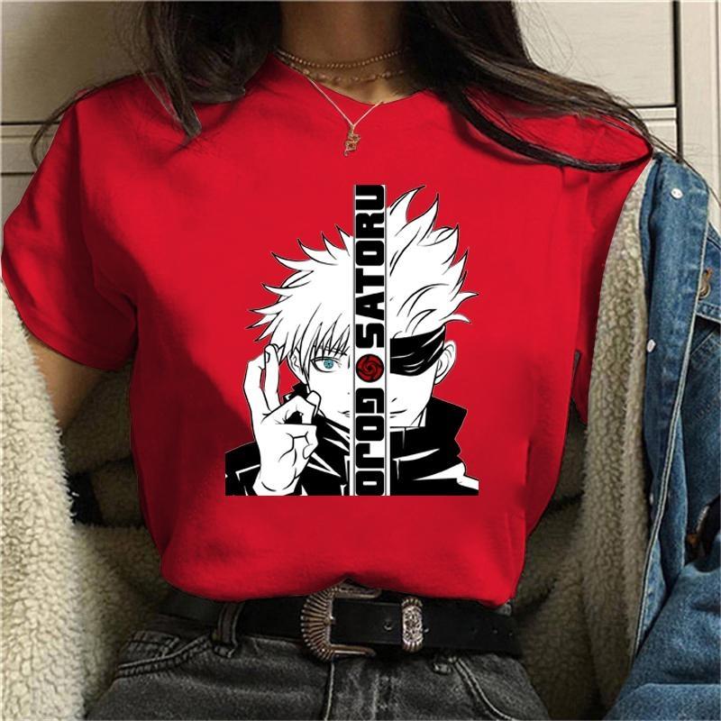New Satoru Gojo Print T-Shirt Fashion Anime Harajuku Tees Summer Casual Round Neck Comfort T-Shirt