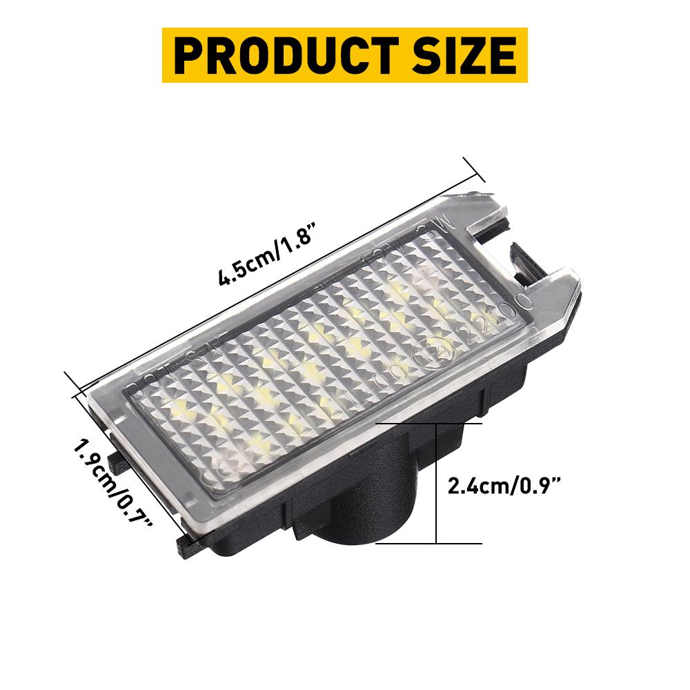 LED License Number Plate Light Bulb 6000K White for Fiat 500 2013-2019 For Dodge Viper 2015-2017 Jeep Grand Cherokee 2017-2025