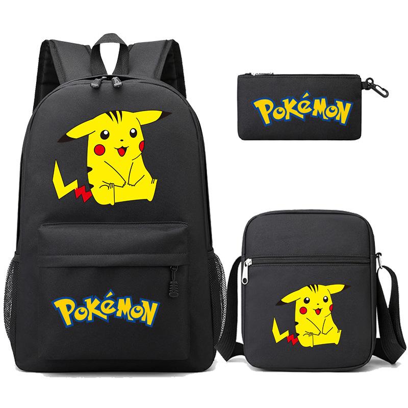 Backpack Teen Student School Bag Three-piece Pencil Case Crossbody Bag