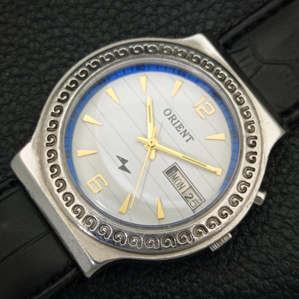 VINTAGE ORIENT AUTOMATIC JAPAN MENS WHITE COLOR DIAL WATCH a700155-5 R201-a700155