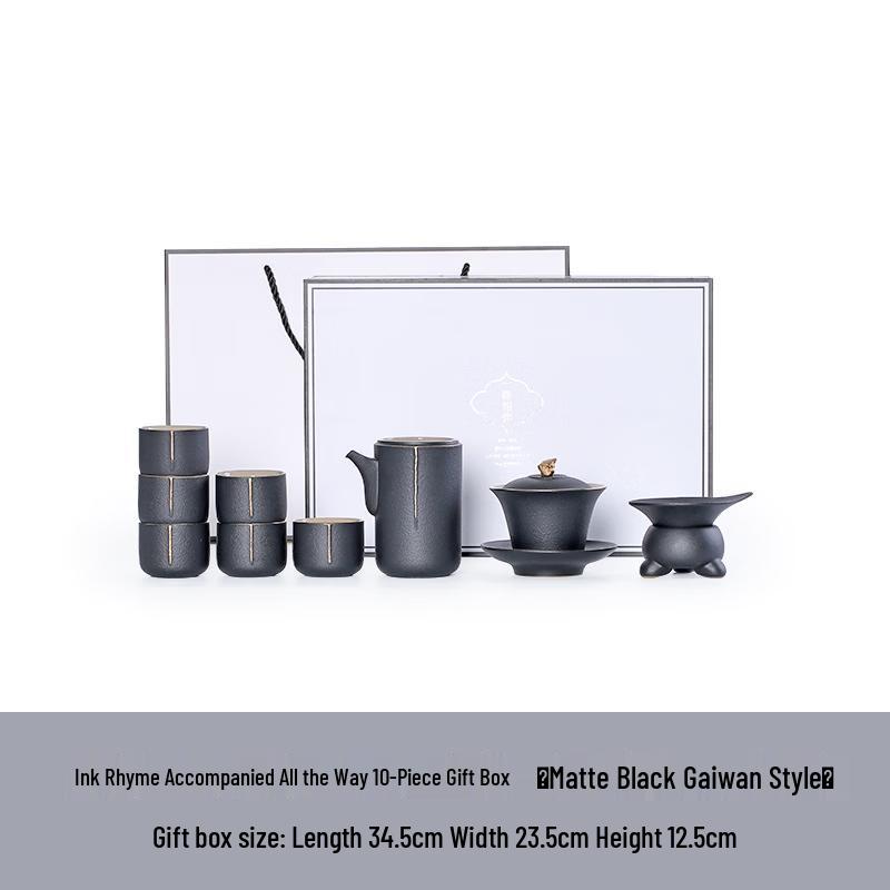 Zen Black Pottery Kung Fu Tea Set