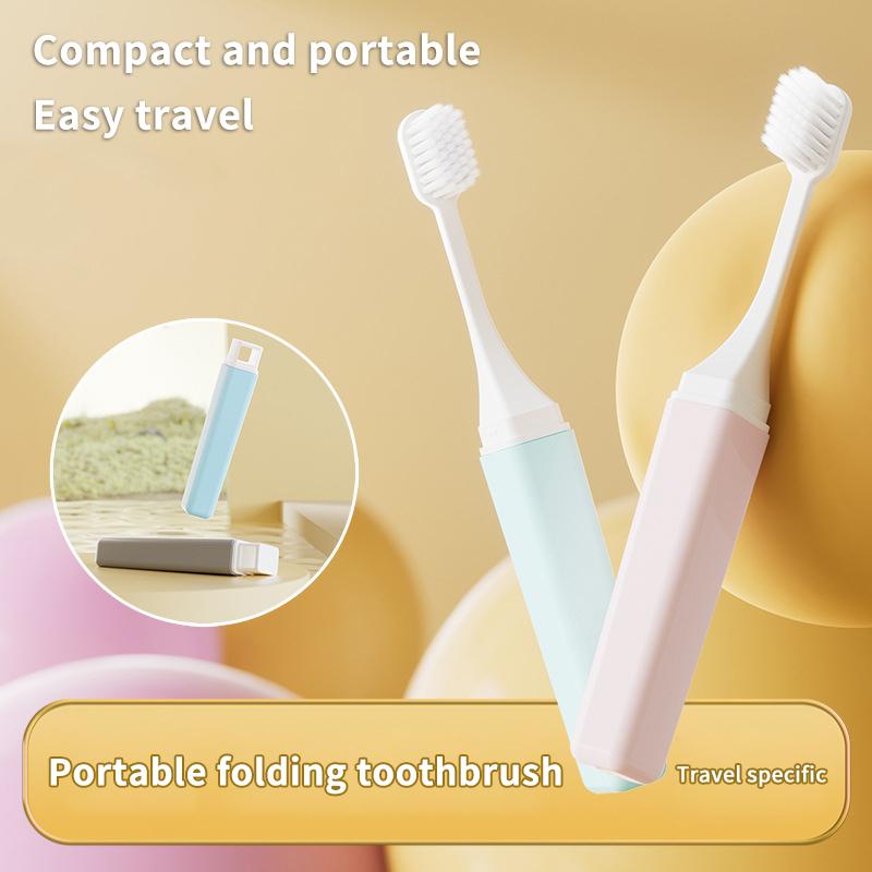 5 Stück Tragbare Kompakte Zahnbürste mit Weichen Borsten zum Falten Perfekt für Reisen, Camping und Wandern Leicht zu Mitnehmen und Effiziente Zahnbürste