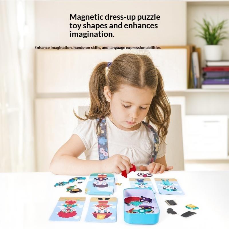 Magnetic Dress Up Puzzle Toy BPA Free Safe Expression Changing Game for Kids 3+ Kindergarten Activity Reward Gift