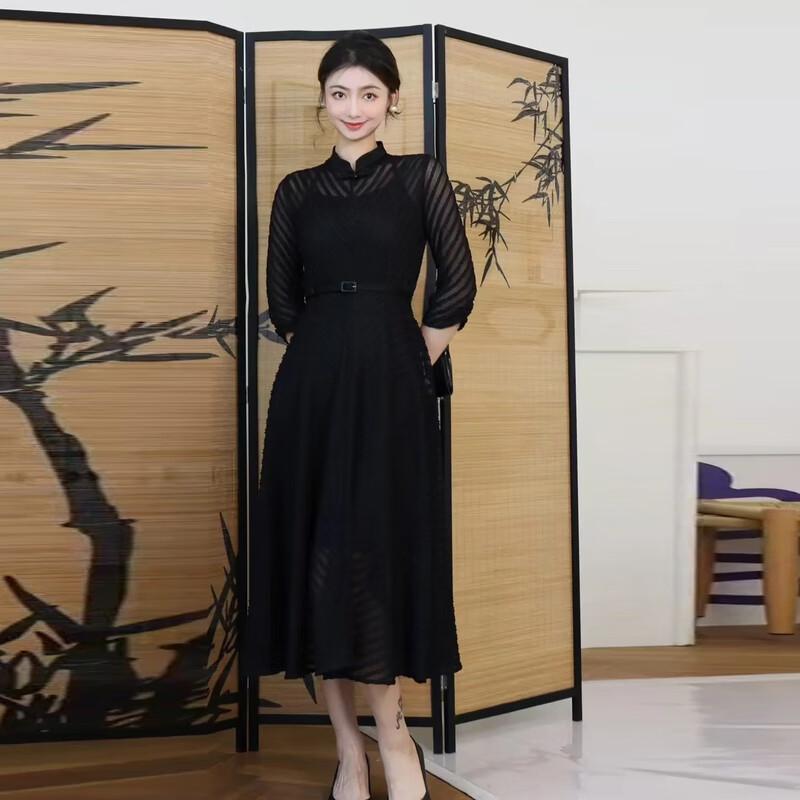 ELLASSAY Women's Elegant New Chinese Style Midi Dress