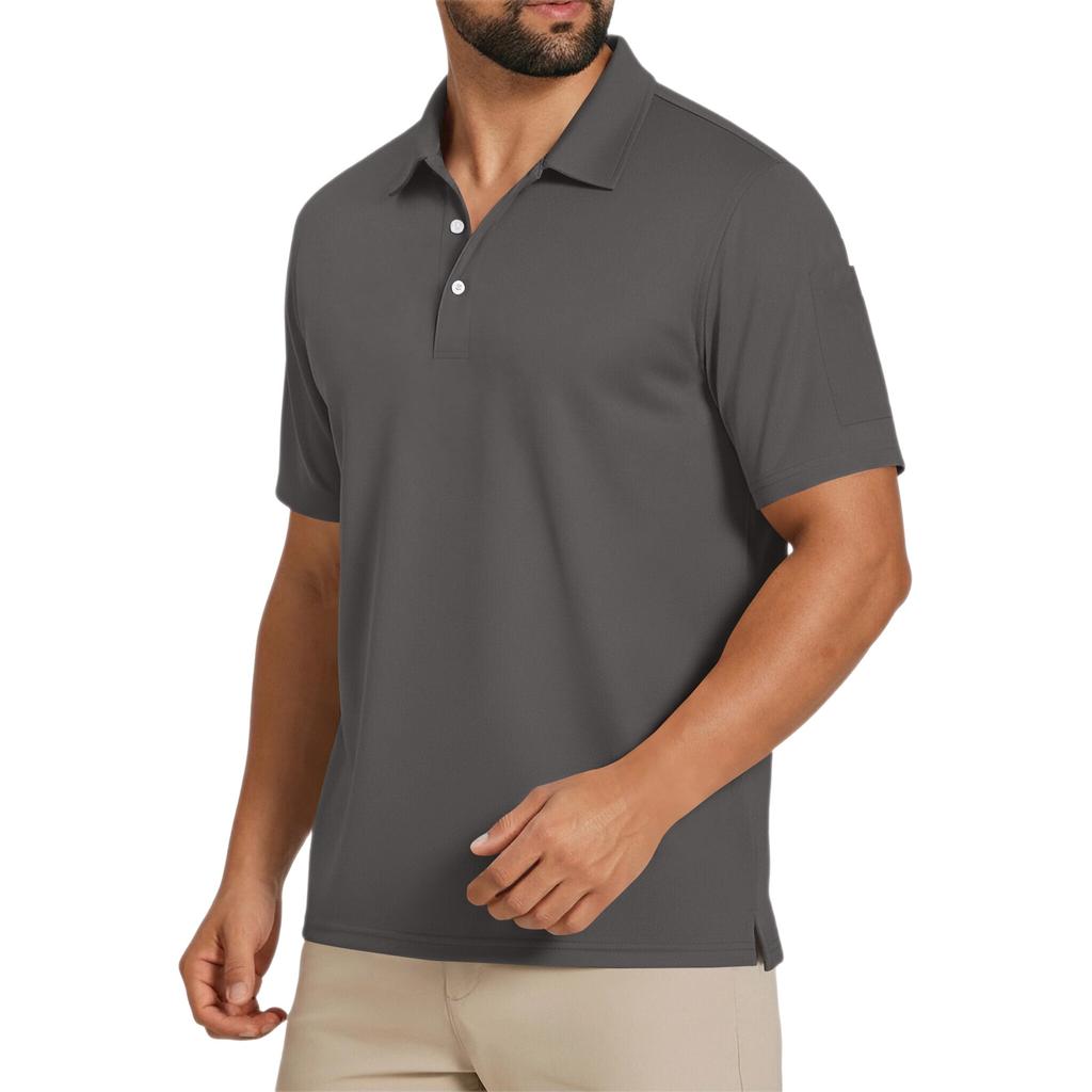 Men's Shirt With Turn-down Collar And Short Sleeves – Casual, Sophisticated T-shirt