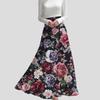 Spring Summer Women's Bohemian Printed Skirt High-Waist A-Line Long Floral Skirt