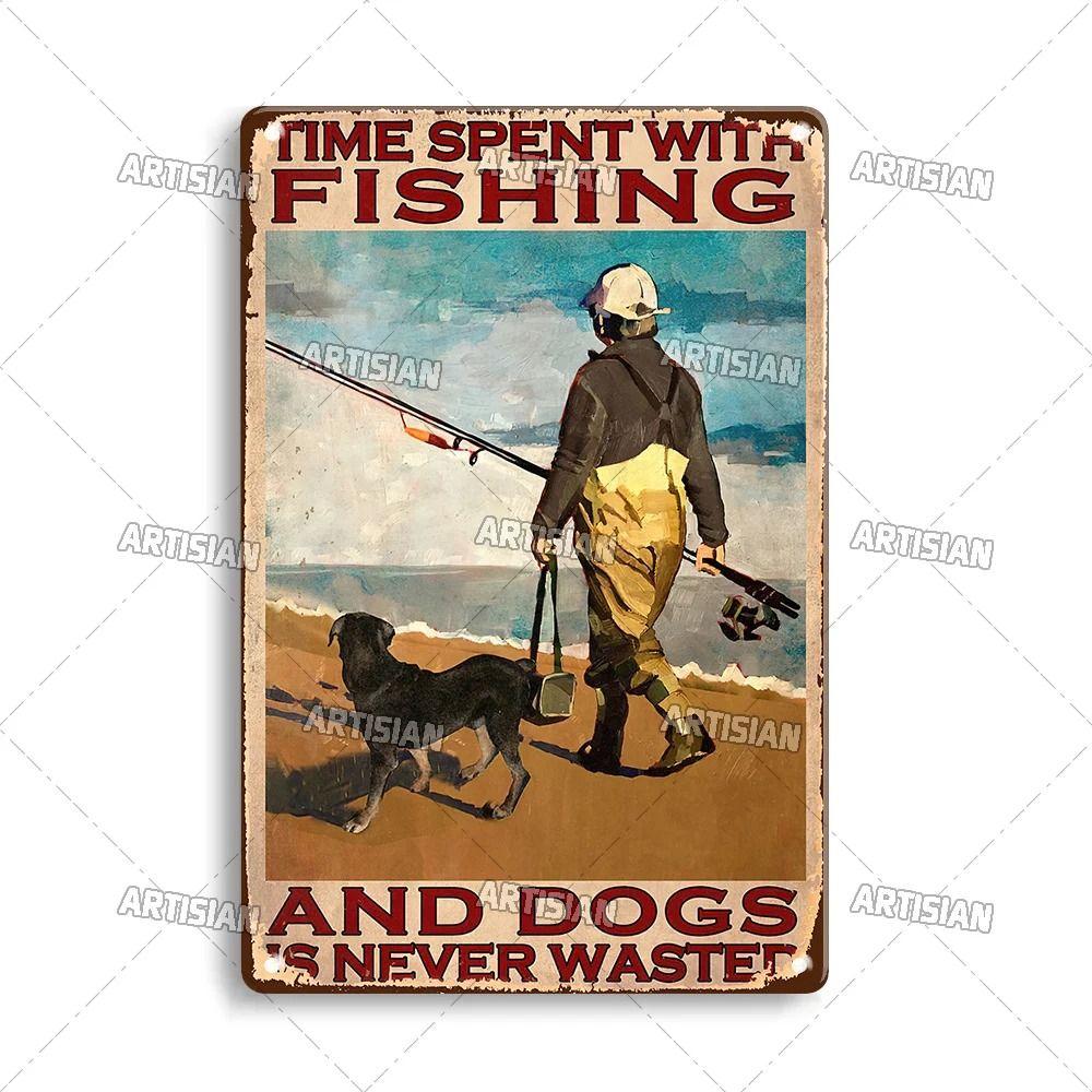 Boy Who Loved Fishing Metal Sign, Gift for Fisherman 20x30cm