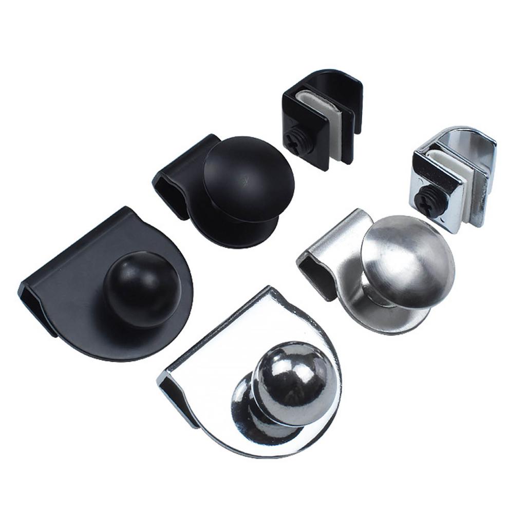 Round Shower Glass Door Handle Showcases Cabinet Drawer Metal Clamp Pulls Bathroom Hardware Rustproof Easy To Install