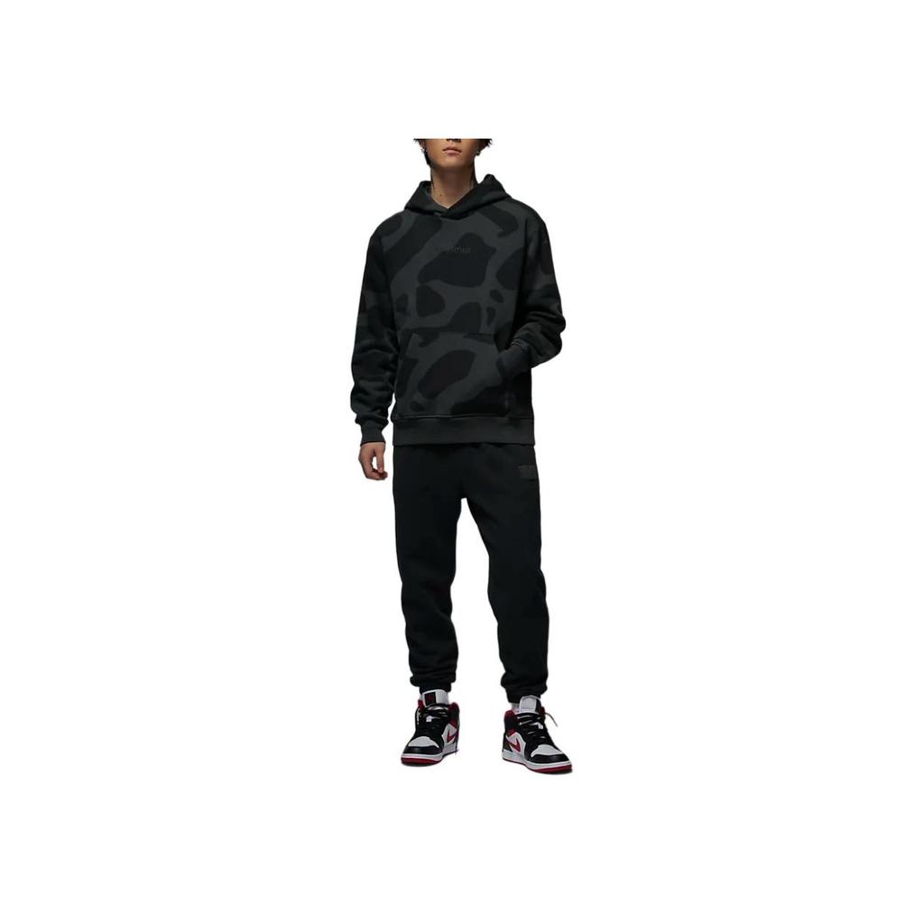 Jordan Wortmarke Air Kapuzenpullover Mode Pullover Bequem Langarm Sweatshirt Herren Sweatshirt Schwarz HF0042-045