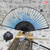 Vintage Chinese Style Folding Fan Bamboo Hand Fan Wooden Shank Classical Dance Fan With Tassel Elegent Female Fan Home Decor