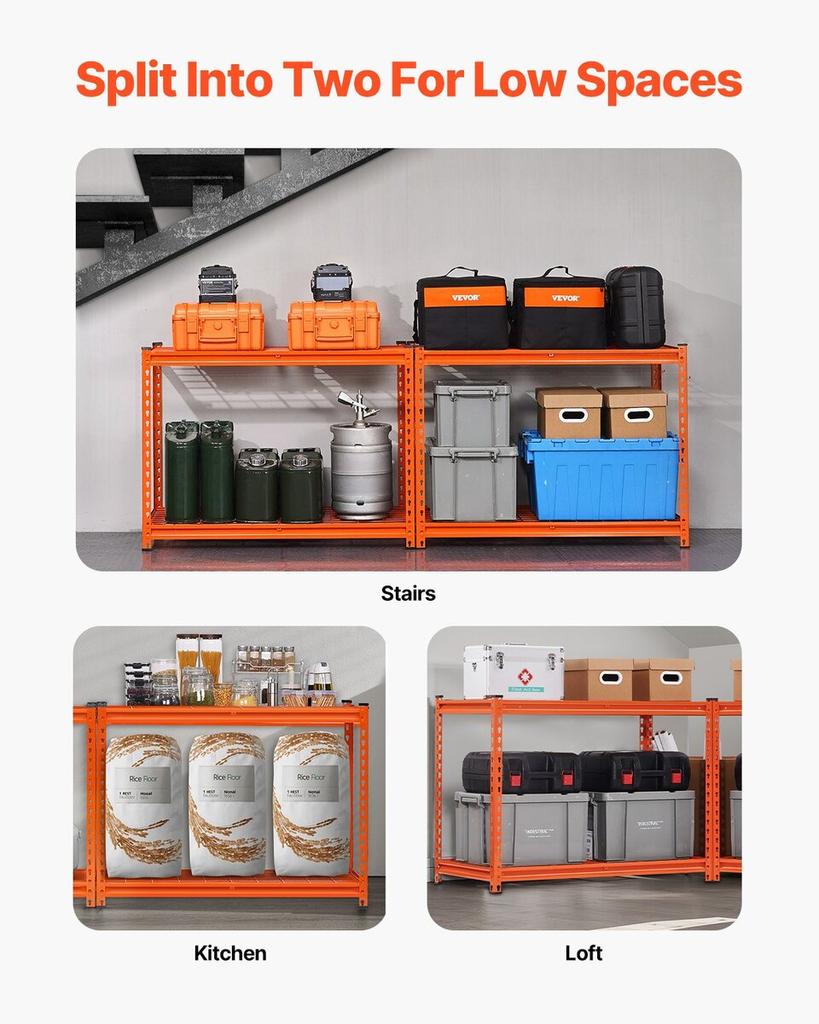 Storage Shelves 4 Tier Adjustable Heavy Duty Garage Shelving Unit 2400 lbs