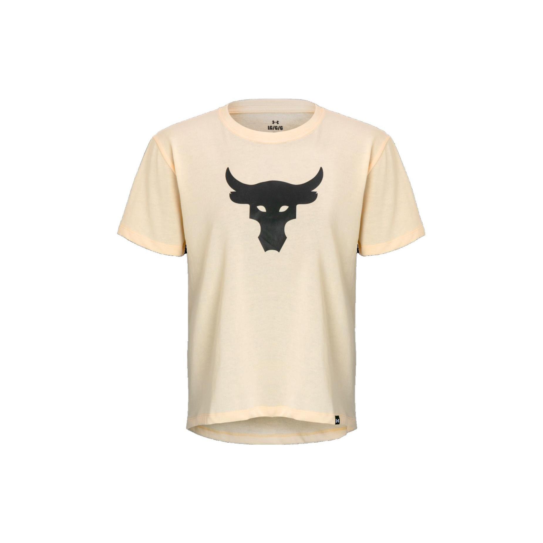 (WMNS) Under Armour Project Rock Brahma Heavyweight T-shirt Beige Women s 1378973-804 L