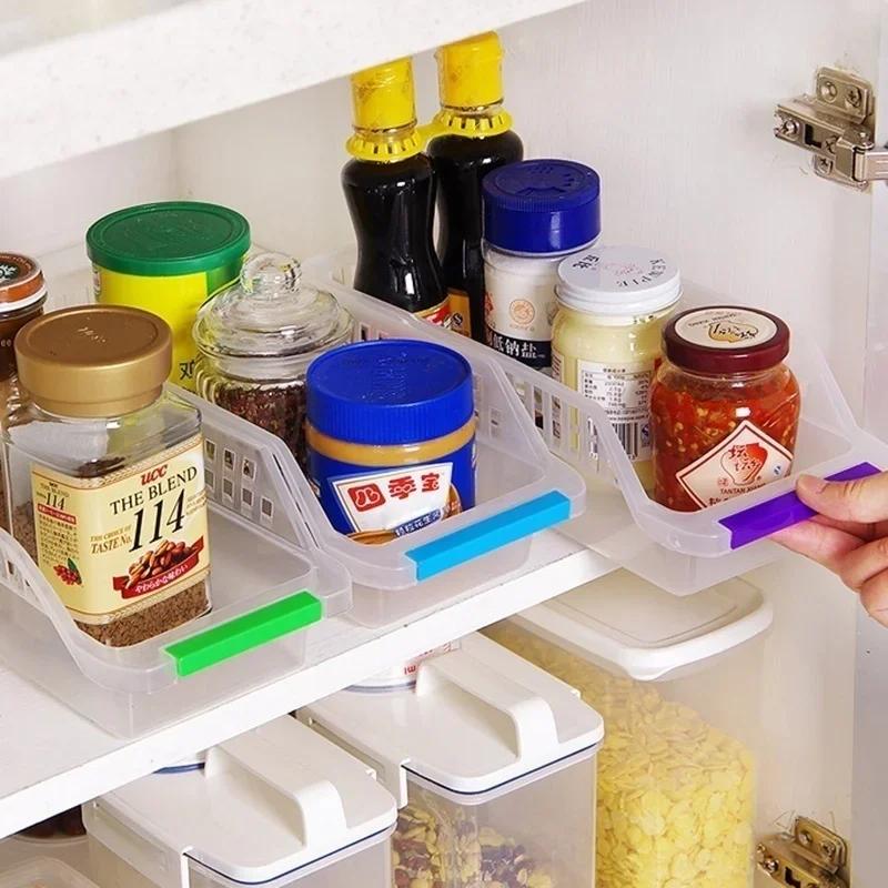 Storage Collection Box Basket Kitchen Refrigerator Fruit Storage Rack Practical Color Random
