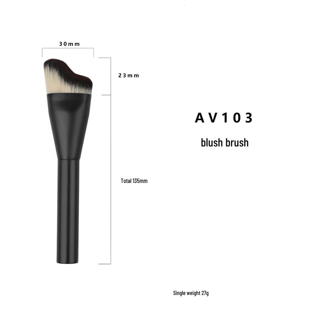 Luxurious 5-Piece Makeup Brush Set with Animal Hair for Blush & Powder Application
