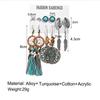 6 Pairs Of Earrings Alloy Creative Retro Style Feather Earrings Stud Set