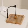 Porte-serviettes de café en bois massif Base carrée plate Distributeur de serviettes Style moderne Décoration de fête Présentoir à serviettes Dessus de table
