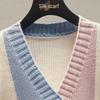 Women's V-Neck Color-Block Knit Vest