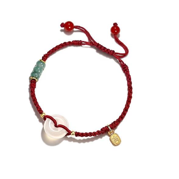 

Designer s recommendation Women s agate peace buckle bracelet, hand-woven rope bracelet, men s bracelet, couple s jewelry gift вино красного