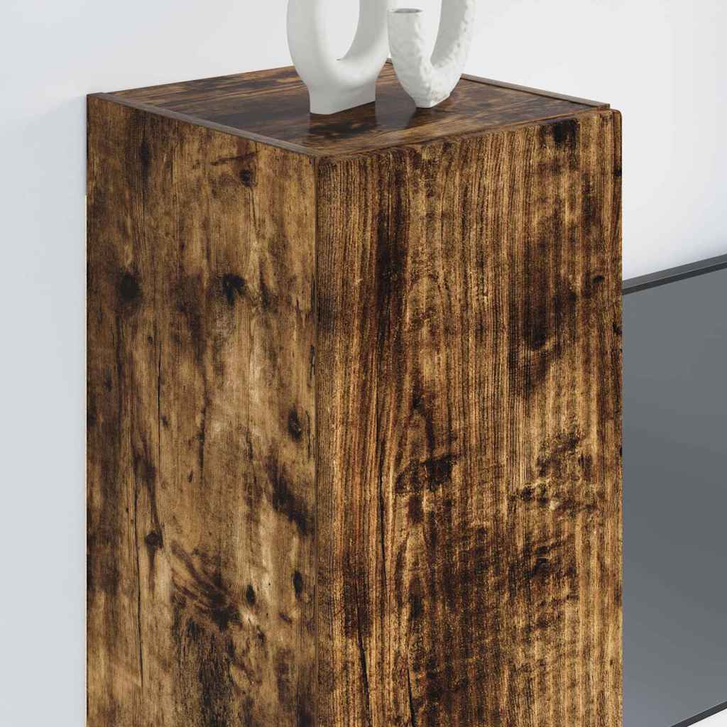 Wall Mounted TV Cabinet Smoked Oak Finish 30 x 31 x 80 cm Engineered Wood