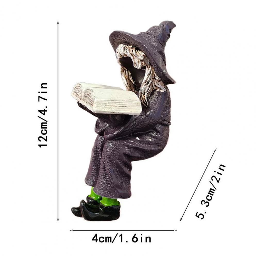 Witch Ornament for Halloween Multi-scene Witch Decoration Witch Figurine Resin Collectible Ornament for Home Decor for Bookshelf
