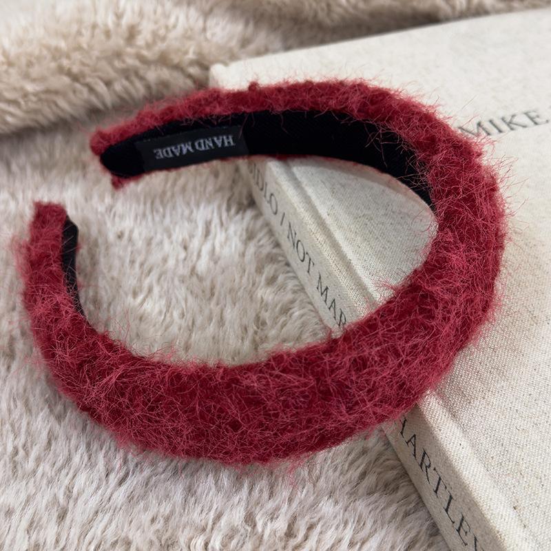Rote Neujahrs-Stirnbänder Herbst/Winter Retro Wollstrick Haarband für Frau Mädchen Temperament Haarreif Weihnachtsaccessoires