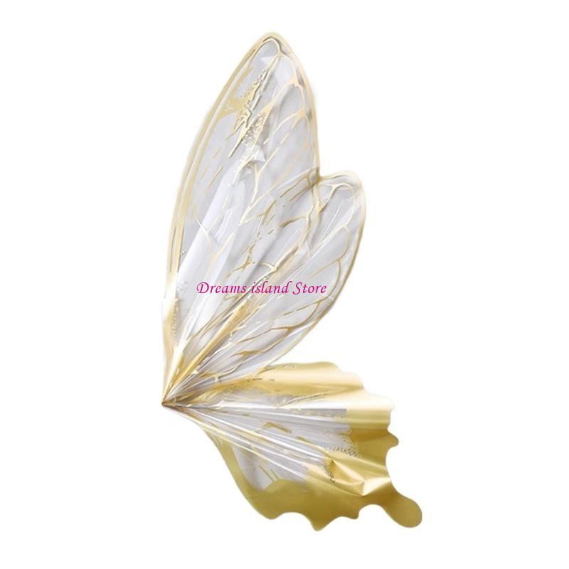 Pack of 40 Butterfly Wing Wrapping Paper Stylish Flowers Packaging Paper Birthday Presents Wrappers Party Supplies HX6C