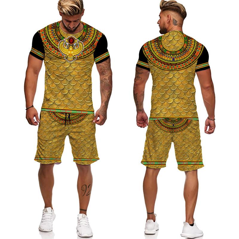 Vechiul Horus Zeul Egiptean Ochiul Egiptului Faraon Imprimare 3D Tricouri/Short/Costume Hip Hop Îmbrăcăminte Streetwear Unisex Seturi 2 piese