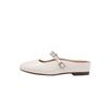 Baotou Half Slippers Women's Summer Outer Wear 2025 New High-end Silver Single Shoes Inner Height Increase Lazy One Pedal Sandals