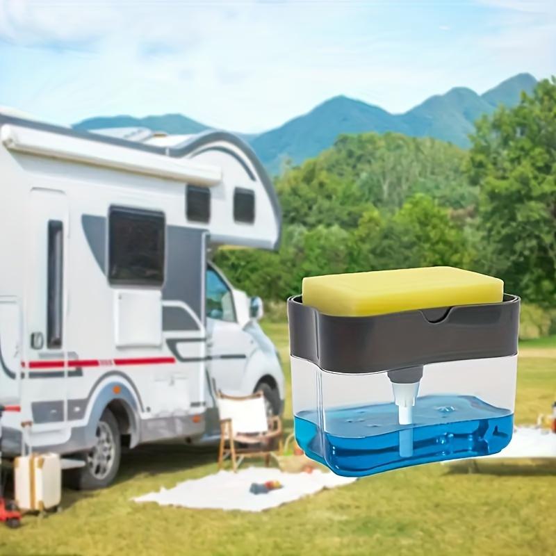 Manual Hand Sanitizer Dispenser with Sponge Rack for Space Saving, Manual Pressing, Easy Maintenance, Suitable for Kitchen Sink-Excluding Sponge