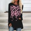 T-shirt floreali T-shirt a maniche lunghe con stampa grafica 3d T-shirt moda donna T-shirt lunga T-shirt a maniche lunghe Tuniche a fiori