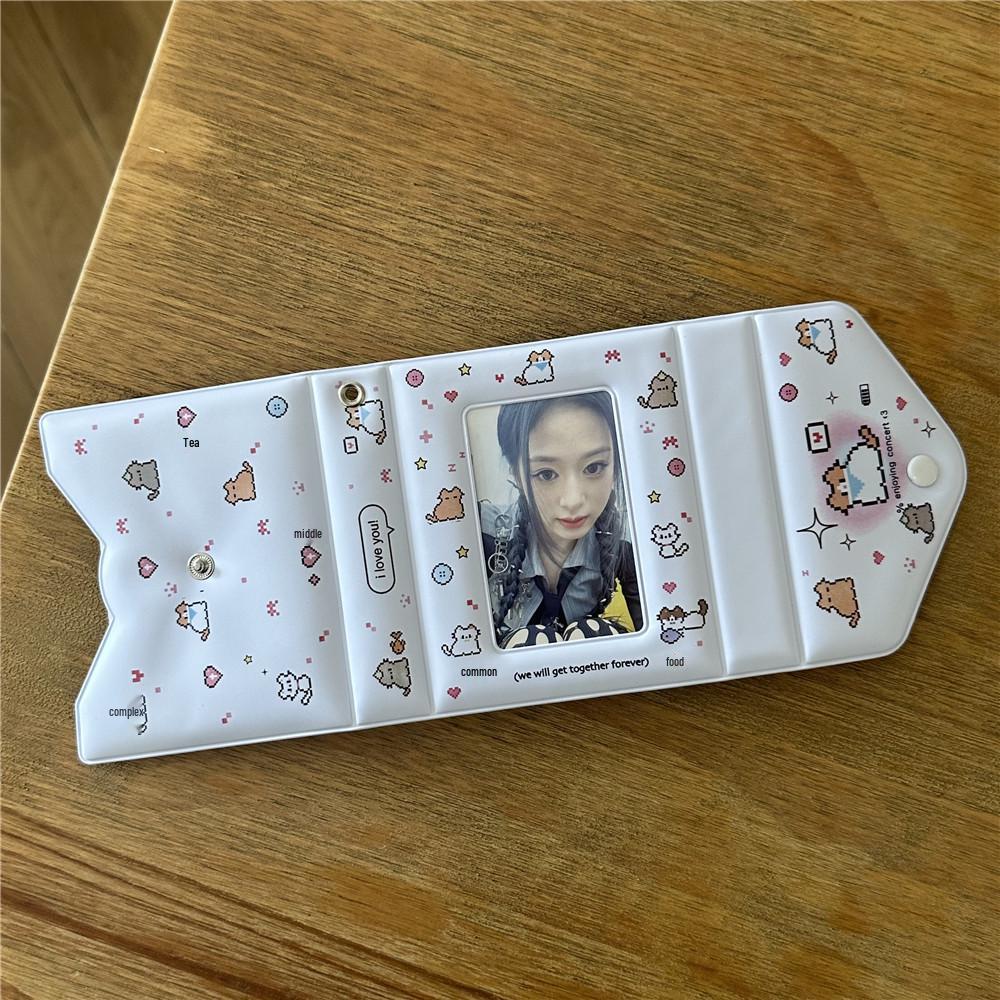 Cute Pixel Kitten 3-Inch Polaroid Card Album with Snap Button