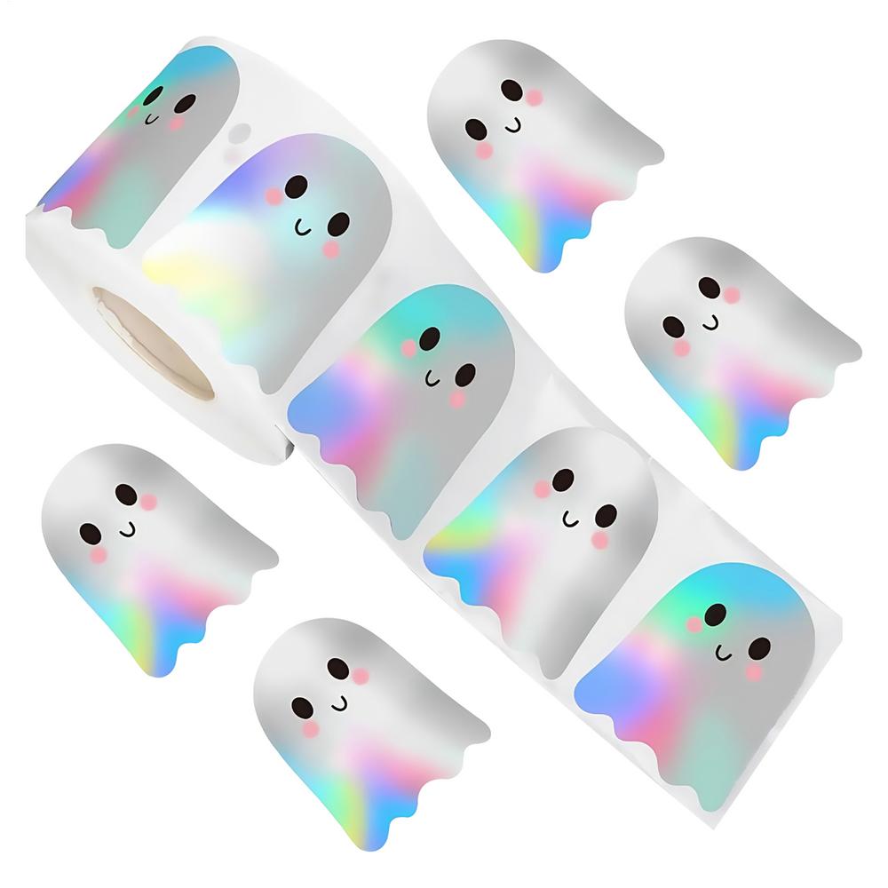 500 шт./рулон Хэллоуин Декорации Наклейки Призрак Клейкие Наклейки Декор Комнаты Голографические Наклейки Для Поделок Бутылок Сумок Книг other