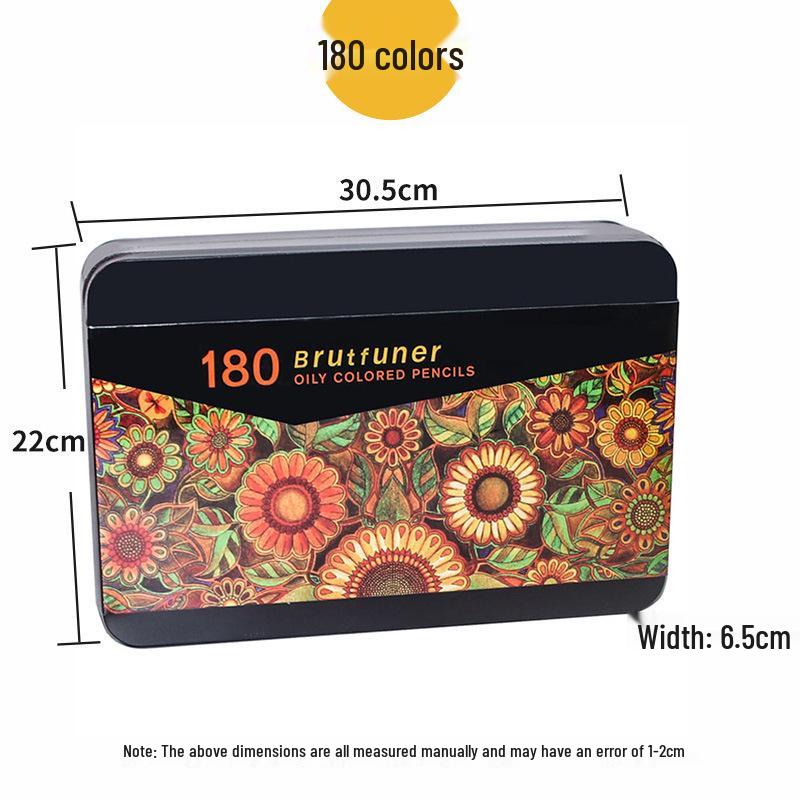 Brutfuner 180 Oil & Water-Soluble Colored Pencils Set for Drawing & Doodling - Ideal Gift