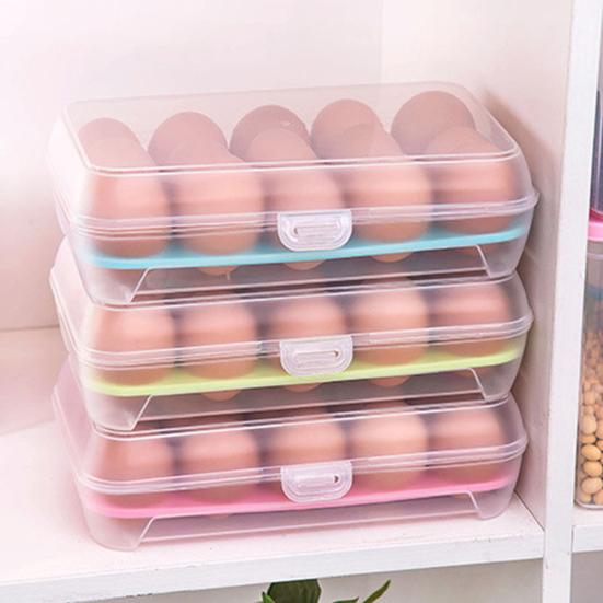 Refrigerator 15 Eggs Storage Box Holder Food Airtight Durable Container Case